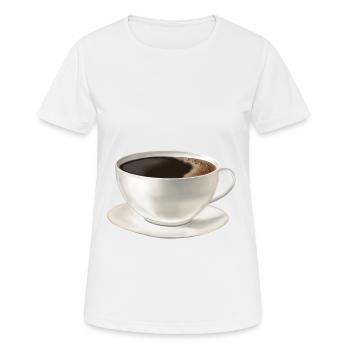 Coffee - Coffee cup cup - Women's Breathable T-Shirt - white - Front - AI Model Female 172 dark (172cm)