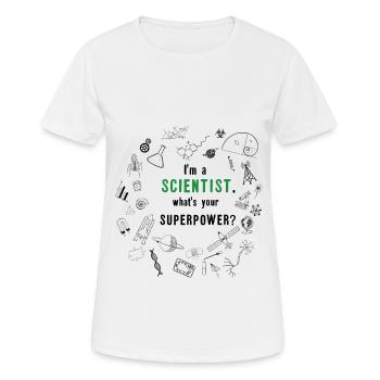 Superpuissance scientifique / scientifique - T-shirt respirant Femme - blanc - Devant - AI Model Female 172 dark (172cm)