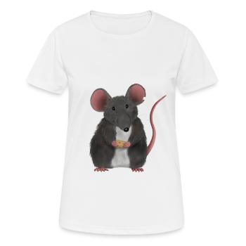 Petite souris ou rat mignon - T-shirt respirant Femme - blanc - Devant - AI Model Female 172 dark (172cm)