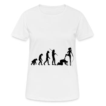 Evolution - Domina und Sklave - Frauen T-Shirt atmungsaktiv - Weiß - Vorne - AI Model Female 172 dark (172cm)