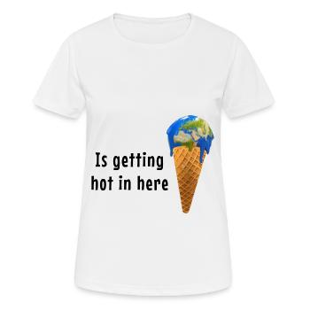Global Warming Earth Ice cream keep it cool - Frauen T-Shirt atmungsaktiv - Weiß - Vorne - AI Model Female 172 dark (172cm)
