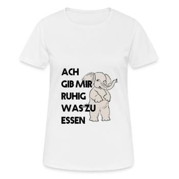Elefant mit Hunger - Frauen T-Shirt atmungsaktiv - Weiß - Vorne - AI Model Female 172 dark (172cm)