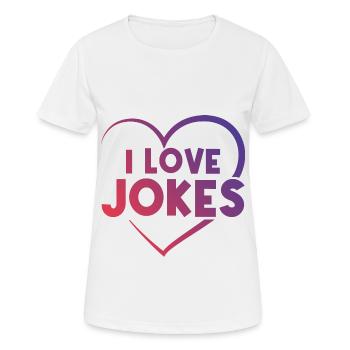 Ich liebe Witze Herz - Frauen T-Shirt atmungsaktiv - Weiß - Vorne - AI Model Female 172 dark (172cm)