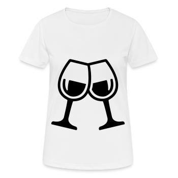 Wine glasses - Women's Breathable T-Shirt - white - Front - AI Model Female 172 dark (172cm)