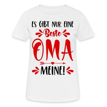 Es gibt nur eine beste Oma Meine! Spruch Enkel Omi - Frauen T-Shirt atmungsaktiv - Weiß - Vorne - AI Model Female 172 dark (172cm)