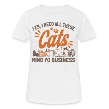 Cats Cat Owner Pet Animals Gift - Women's Breathable T-Shirt - white - Front - AI Model Female 172 dark (172cm)