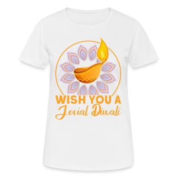 Diwali Hindus Sikh Fest der Lichter Geschenk - Frauen T-Shirt atmungsaktiv - Weiß - Vorne - AI Model Female 172 dark (172cm)