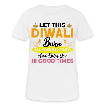 Diwali Hindus Sikh Fest der Lichter Geschenk - Frauen T-Shirt atmungsaktiv - Weiß - Vorne - AI Model Female 172 dark (172cm)