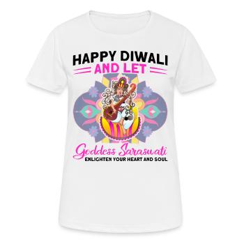 Diwali Hindus Sikh Fest der Lichter Geschenk - Frauen T-Shirt atmungsaktiv - Weiß - Vorne - AI Model Female 172 dark (172cm)