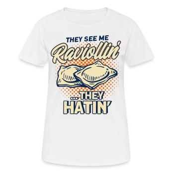 Nudeln Nudel Liebhaber Ravioli Geschenk - Frauen T-Shirt atmungsaktiv - Weiß - Vorne - AI Model Female 172 dark (172cm)
