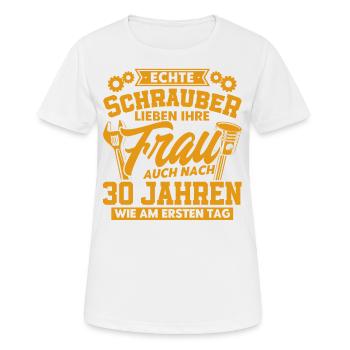 Perlenhochzeit Ehepaar 30. Hochzeitstag Geschenk - Frauen T-Shirt atmungsaktiv - Weiß - Vorne - AI Model Female 172 dark (172cm)