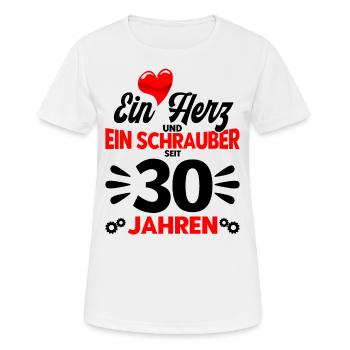 Perlenhochzeit Ehepaar 30. Hochzeitstag Geschenk - Frauen T-Shirt atmungsaktiv - Weiß - Vorne - AI Model Female 172 dark (172cm)