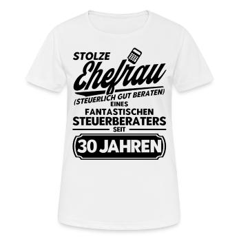 Perlenhochzeit Ehepaar 30. Hochzeitstag Geschenk - Frauen T-Shirt atmungsaktiv - Weiß - Vorne - AI Model Female 172 dark (172cm)