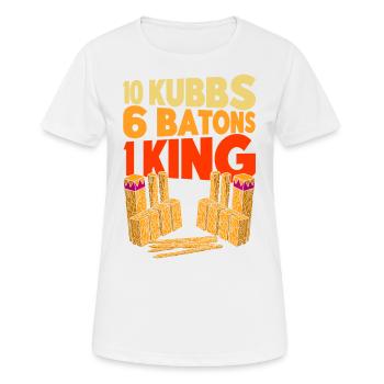 Kubb 10 Kubbs 6 Stöcke 1 König Geschenk - Frauen T-Shirt atmungsaktiv - Weiß - Vorne - AI Model Female 172 dark (172cm)