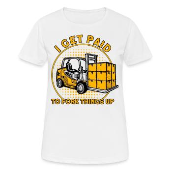 Forklift driver things give up gift - Women's Breathable T-Shirt - white - Front - AI Model Female 172 dark (172cm)