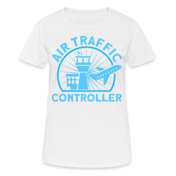 Contrôle de la circulation aérienne Contrôleur de la circulation aérienne Cadeau de l’aéroport - T-shirt respirant Femme - blanc - Devant - AI Model Female 172 dark (172cm)