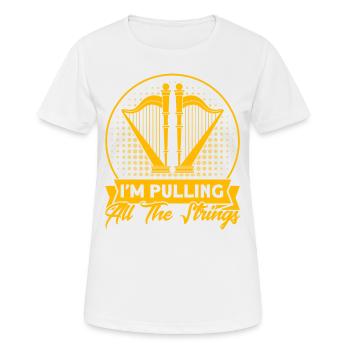 Harfenist Ich ziehe alle Saiten Geschenk - Frauen T-Shirt atmungsaktiv - Weiß - Vorne - AI Model Female 172 dark (172cm)
