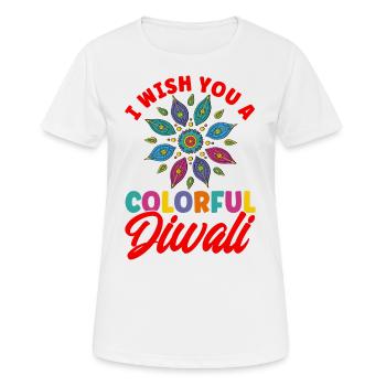 Diwali Hindus Sikh Fest der Lichter Geschenk - Frauen T-Shirt atmungsaktiv - Weiß - Vorne - AI Model Female 172 dark (172cm)