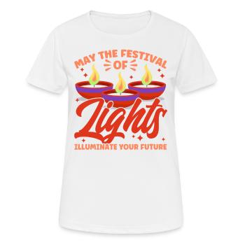 Diwali Hindus Sikh Fest der Lichter Geschenk - Frauen T-Shirt atmungsaktiv - Weiß - Vorne - AI Model Female 172 dark (172cm)