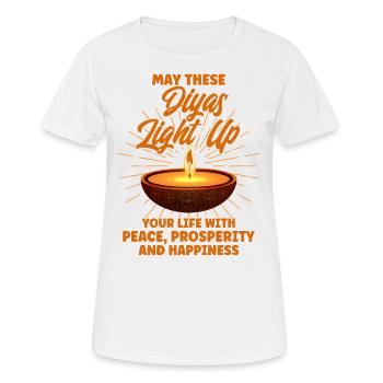 Diwali Hindus Sikh Fest der Lichter Geschenk - Frauen T-Shirt atmungsaktiv - Weiß - Vorne - AI Model Female 172 dark (172cm)