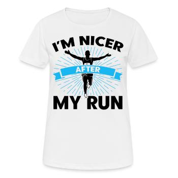 Running Runner Jogger Cadeau - T-shirt respirant Femme - blanc - Devant - AI Model Female 172 dark (172cm)