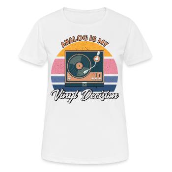 Disque vinyle LP Collector Cadeau - T-shirt respirant Femme - blanc - Devant - AI Model Female 172 dark (172cm)