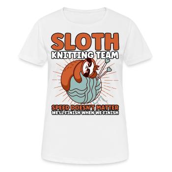 Garn stricken Stricken Stricken Stoff Geschenk - Frauen T-Shirt atmungsaktiv - Weiß - Vorne - AI Model Female 172 dark (172cm)