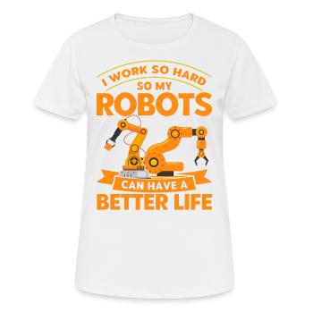 Robotic Robot Robotics Engineer Gift - Women's Breathable T-Shirt - white - Front - AI Model Female 172 dark (172cm)