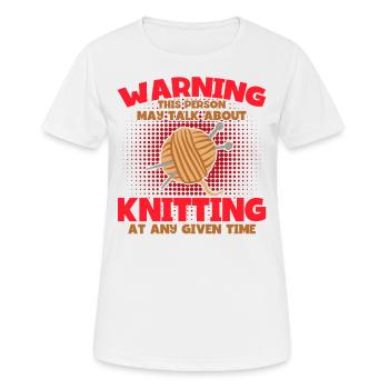 Knitting Yarn Knitting Knitting Fabric Gift - Women's Breathable T-Shirt - white - Front - AI Model Female 172 dark (172cm)