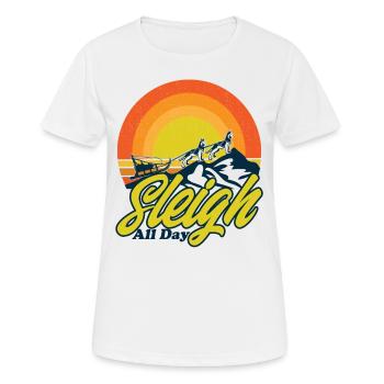 Traîneaux de course de chiens traîneaux - T-shirt respirant Femme - blanc - Devant - AI Model Female 172 dark (172cm)
