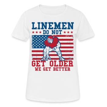 Football Spieler American Football Mannschaft Foot - Frauen T-Shirt atmungsaktiv - Weiß - Vorne - AI Model Female 172 dark (172cm)