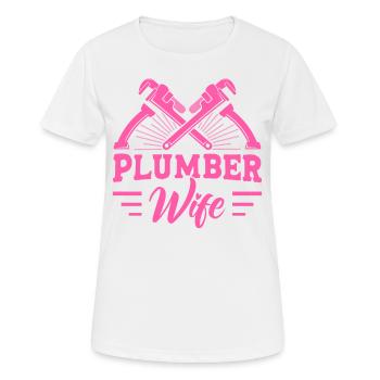 Plombier Plombiers Cadeaux - T-shirt respirant Femme - blanc - Devant - AI Model Female 172 dark (172cm)