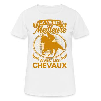 Cadeau Riding Rider Rider - T-shirt respirant Femme - blanc - Devant - AI Model Female 172 dark (172cm)