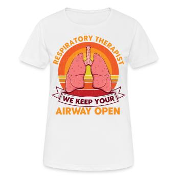 Respirotär Therapeut Intensivpflege Pulmonologie G - Frauen T-Shirt atmungsaktiv - Weiß - Vorne - AI Model Female 172 dark (172cm)