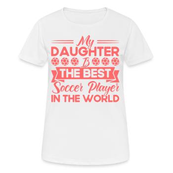 Fußball Mama Sportfan Fußball Geschenk - Frauen T-Shirt atmungsaktiv - Weiß - Vorne - AI Model Female 172 dark (172cm)