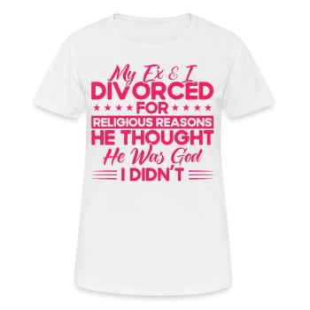 Ex Partner Auflösung der Ehe Scheidung Geschenk - Frauen T-Shirt atmungsaktiv - Weiß - Vorne - AI Model Female 172 dark (172cm)