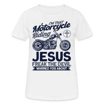 Motorcycle Biker Chopper Motorcyclist Gift - Women's Breathable T-Shirt - white - Front - AI Model Female 172 dark (172cm)