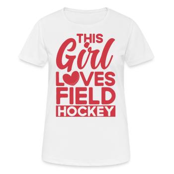 Field Hockey Team Sports Field Hockey Game Gesch - Women's Breathable T-Shirt - white - Front - AI Model Female 172 dark (172cm)