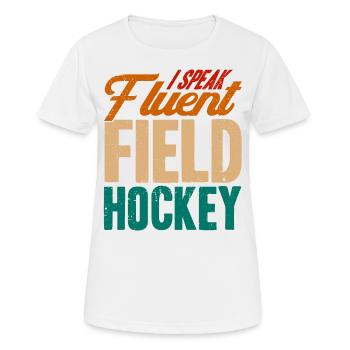 Team Sports Field Hockey Field Hockey Game History - Women's Breathable T-Shirt - white - Front - AI Model Female 172 dark (172cm)