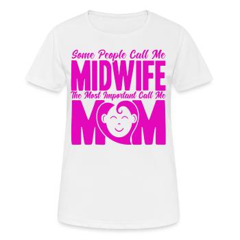 Sage-femme LD Travail Obstétricien Cadeau - T-shirt respirant Femme - blanc - Devant - AI Model Female 172 dark (172cm)