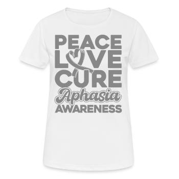 Aphasie Conscience Boucle grise Aphasie survivant - T-shirt respirant Femme - blanc - Devant - AI Model Female 172 dark (172cm)