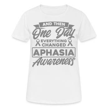 Aphasie Soutien Aphasie Combattant Aphasie Bewu - T-shirt respirant Femme - blanc - Devant - AI Model Female 172 dark (172cm)