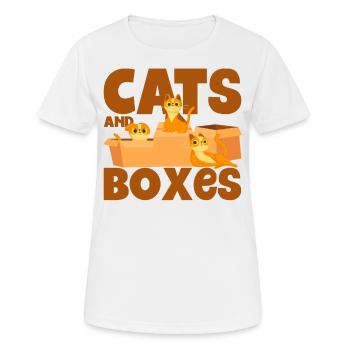Cat parents cats sayings cat gift - Women's Breathable T-Shirt - white - Front - AI Model Female 172 dark (172cm)