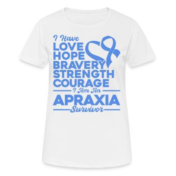 Apraxie Bewusstsein Apraxie Überlebender Blaue - Frauen T-Shirt atmungsaktiv - Weiß - Vorne - AI Model Female 172 dark (172cm)