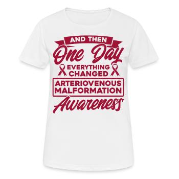 Malformation artérioveineuse de soutien artériove - T-shirt respirant Femme - blanc - Devant - AI Model Female 172 dark (172cm)