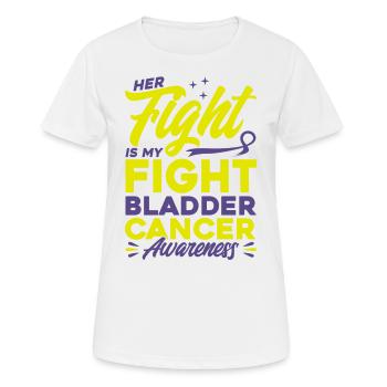 Survivant du cancer de la vessie Cancer de la vessie sous - T-shirt respirant Femme - blanc - Devant - AI Model Female 172 dark (172cm)
