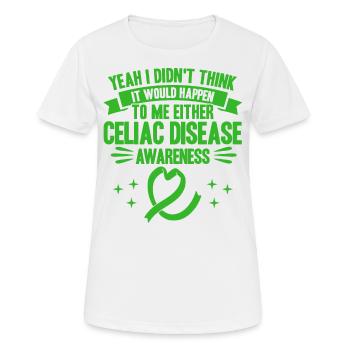 Sensibilisation à la maladie coeliaque Fighter Pratique de la maladie cœliaque - T-shirt respirant Femme - blanc - Devant - AI Model Female 172 dark (172cm)