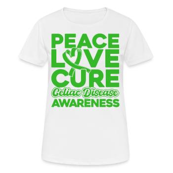 Sensibilisation à la maladie coeliaque Ruban vert Maladie cœliaque Überl - T-shirt respirant Femme - blanc - Devant - AI Model Female 172 dark (172cm)