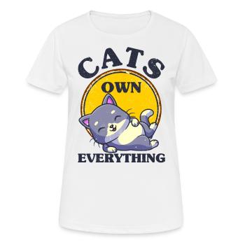 Cat Parents Cat Cats Sayings Gift - Women's Breathable T-Shirt - white - Front - AI Model Female 172 dark (172cm)