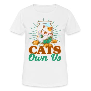 Katzen Sprüche Katze Katzen Liebhaber Geschenk - Frauen T-Shirt atmungsaktiv - Weiß - Vorne - AI Model Female 172 dark (172cm)